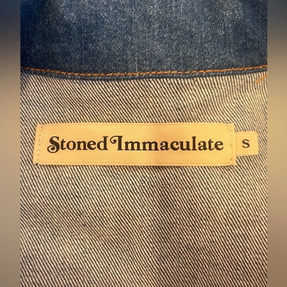 NEW Rare Stoned Immaculate Blue Jean Baby Denim Jumpsuit 70s Flared-Small/4-NWT - Picture 14 of 16
